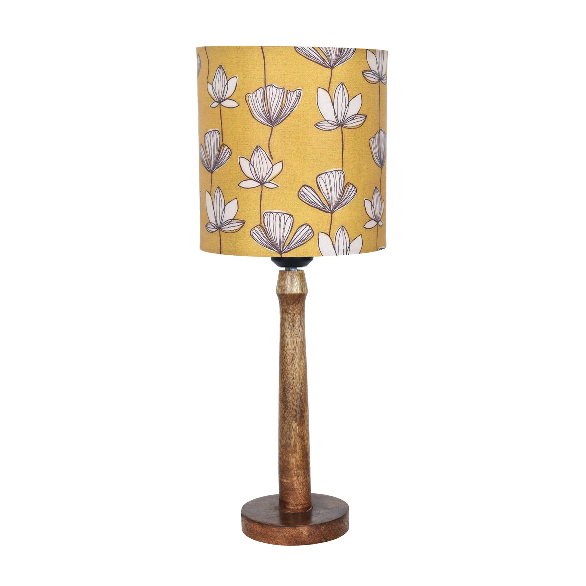 Modern Table Lamp, Wooden Base Modern Fabric Lampshade for Home Office Cafe Restaurant, Nordic Stick,