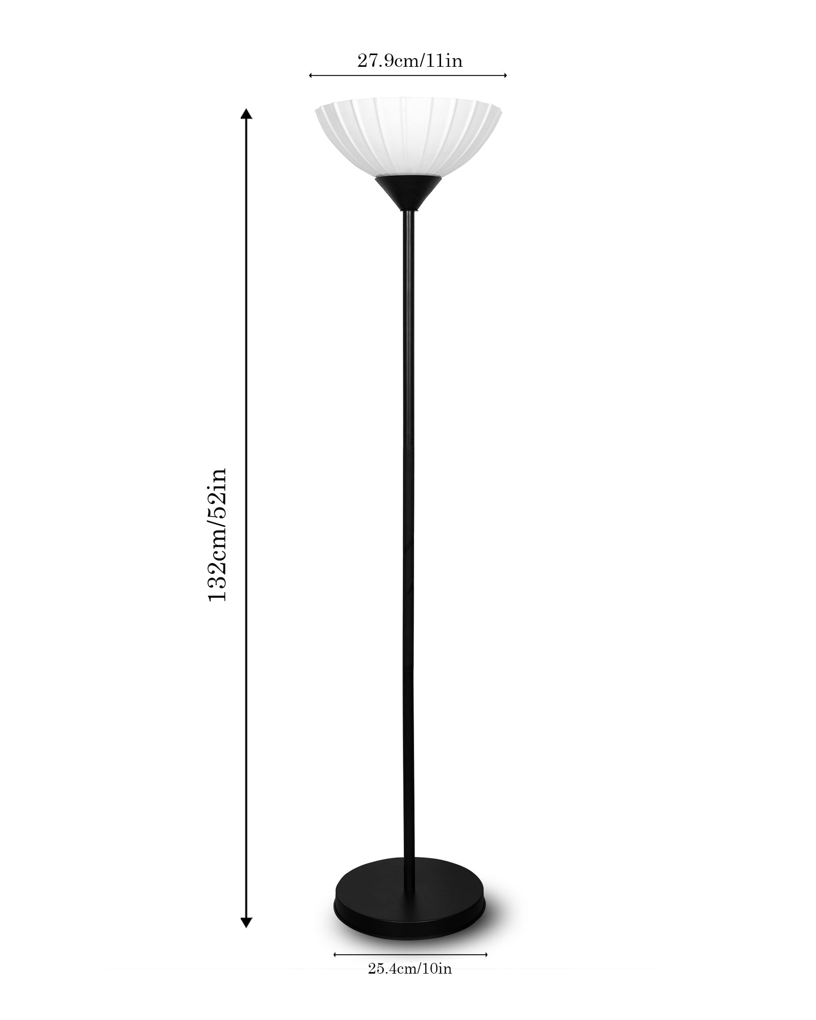 Sky Ribbed Dome Standing Lamps with Acrylic Shade,Modern Floor Lamp for Living Room, Bedrooms, Office  Straight