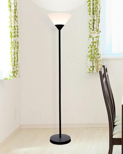 Sky Inverted Standing Lamps with Acrylic Shade,Modern Floor Lamp for Living Room, Bedrooms, Office  Straight Black