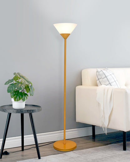 Sky Inverted Standing Lamps with Acrylic Shade,Modern Floor Lamp for Living Room, Bedrooms, Office  Straight Black