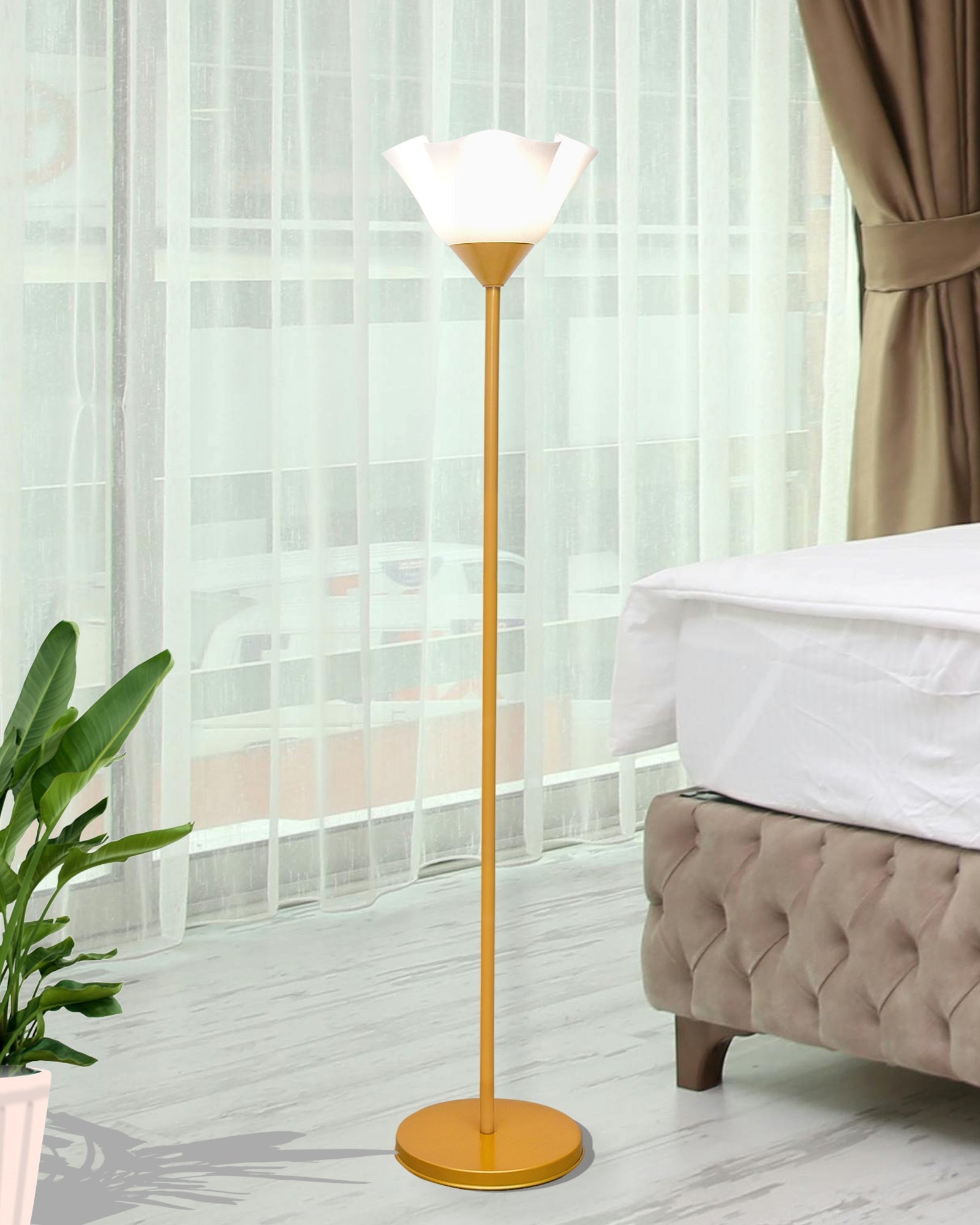 Sky Tulip Standing Lamps with Acrylic Shade,Modern Floor Lamp for Living Room, Bedrooms, Office  Straight