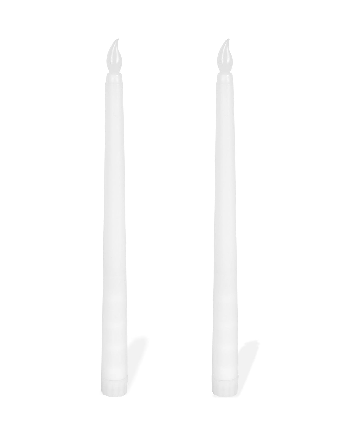 Flameless Taper Candles - 11" Flickering LED Candlesticks, Electric Candles for Home Diwali Wedding Parties Holiday Decor, White, set of 2 & 6