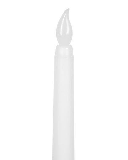 Flameless Taper Candles - 11" Flickering LED Candlesticks, Electric Candles for Home Diwali Wedding Parties Holiday Decor, White, set of 2 & 6