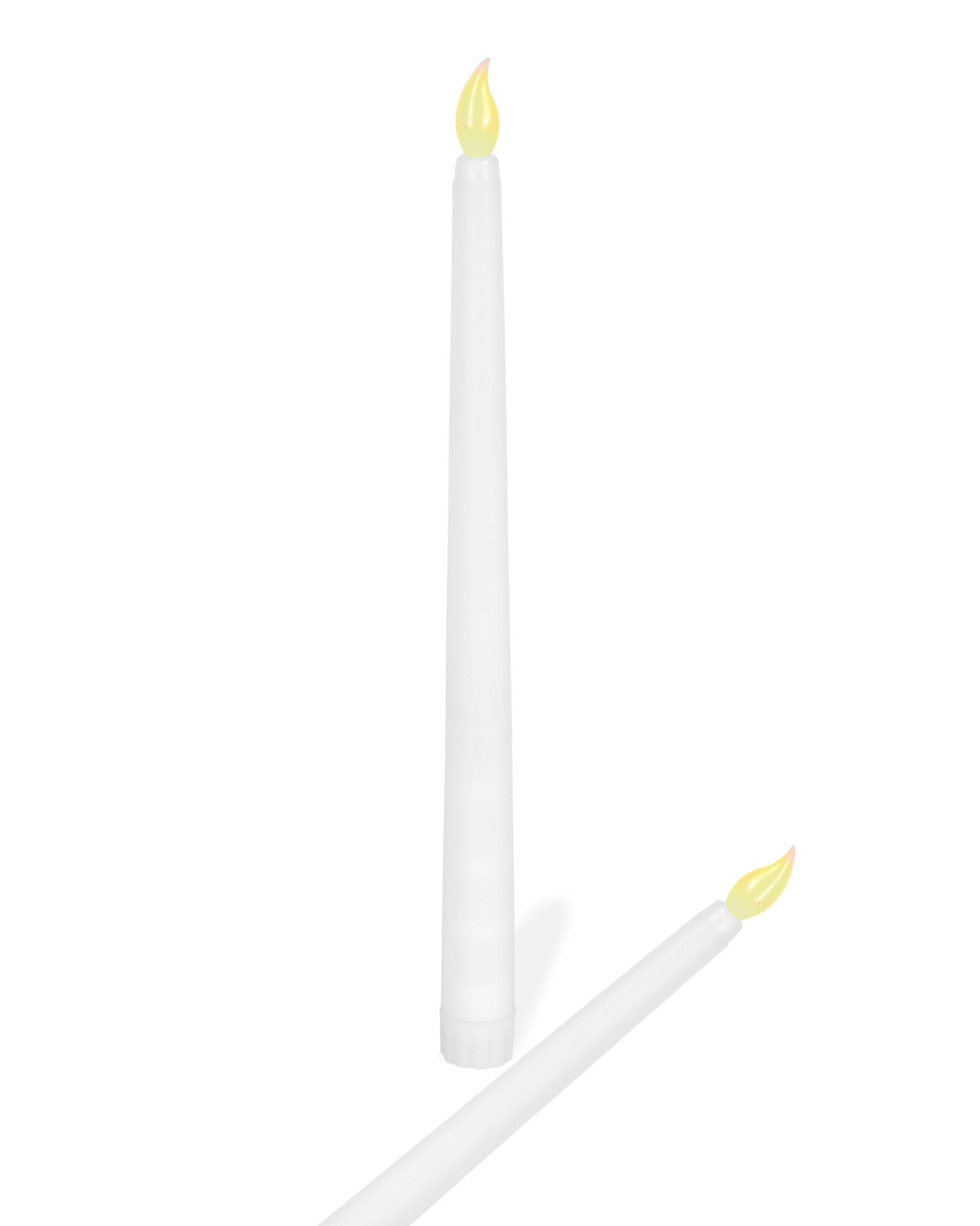 Flameless Taper Candles - 11" Flickering LED Candlesticks, Electric Candles for Home Diwali Wedding Parties Holiday Decor, White, set of 2 & 6