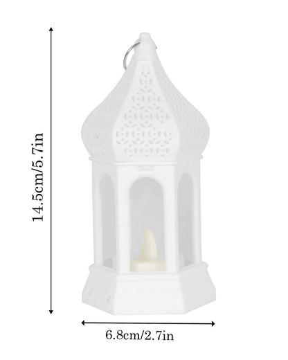 2 pcs Flameless and Smokeless Acrylic Antique LED Lantern Hurricane Lamp and Wall Hanging Led Candle Light for Home,Living Room for Diwali Decorations, T-Light lantern, Black