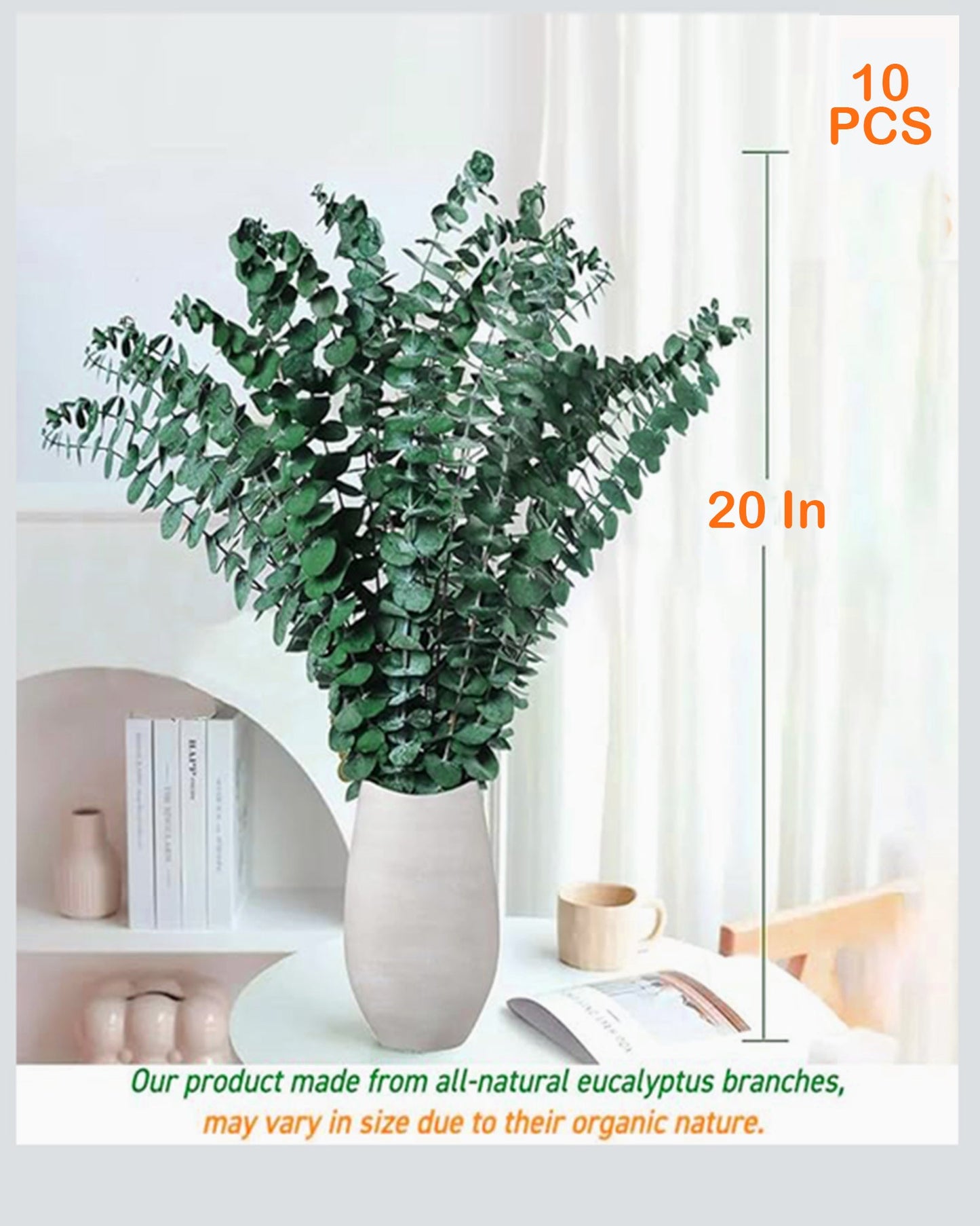 6 Pcs Preserved Dried Eucalyptus Stems, 17" Natural Branches for Shower Hanging, Real Dried Flowers for Vase Filler, Made from Fresh Eucalyptus Leaves, Garland, Wedding, DIY