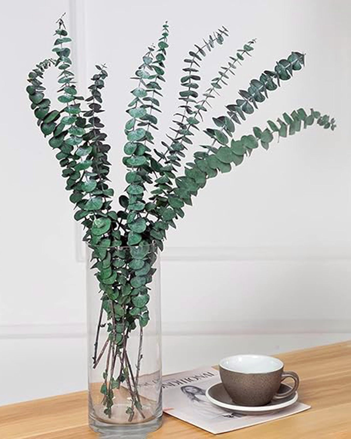 6 Pcs Preserved Dried Eucalyptus Stems, 17" Natural Branches for Shower Hanging, Real Dried Flowers for Vase Filler, Made from Fresh Eucalyptus Leaves, Garland, Wedding, DIY