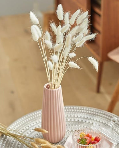 Bunny Tails Dried Flowers, Dried Pampas Grass Bouquet, Boho Table Decor, White Pampas Grass Small, Dried Bunny Tails, Pampas Grass for Wedding, Home, Rustic Party, Baby Shower Decorations, Burnt Coffee 30 pcs and 60 Pcs