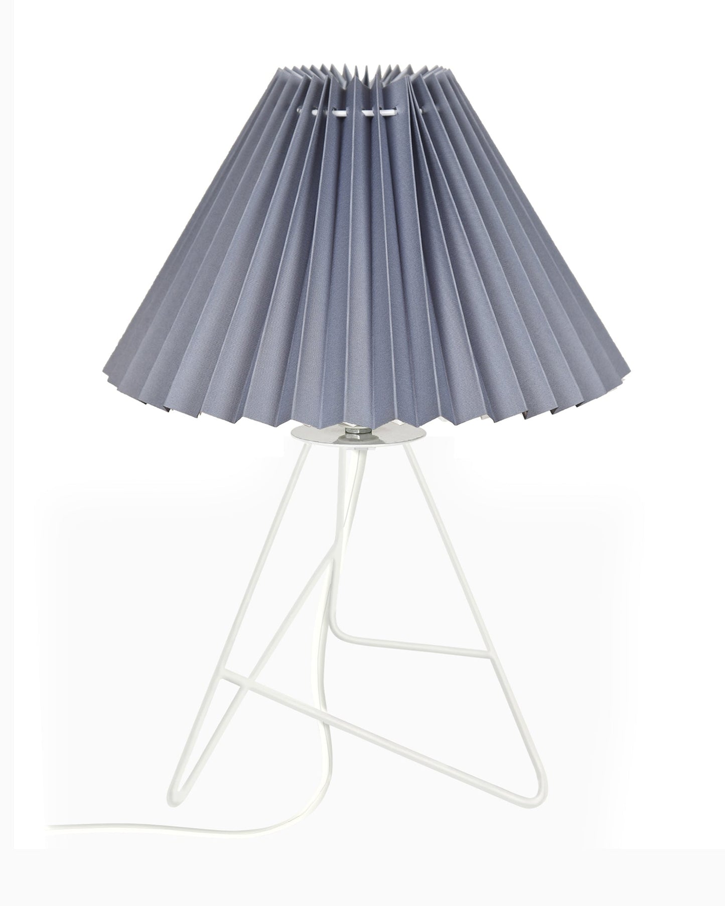 Retro Down to the Wire Metal Table Lamp with Fabric Shade, Bedside Lamp Gift Housewarming Home Living Room, Pleated shade