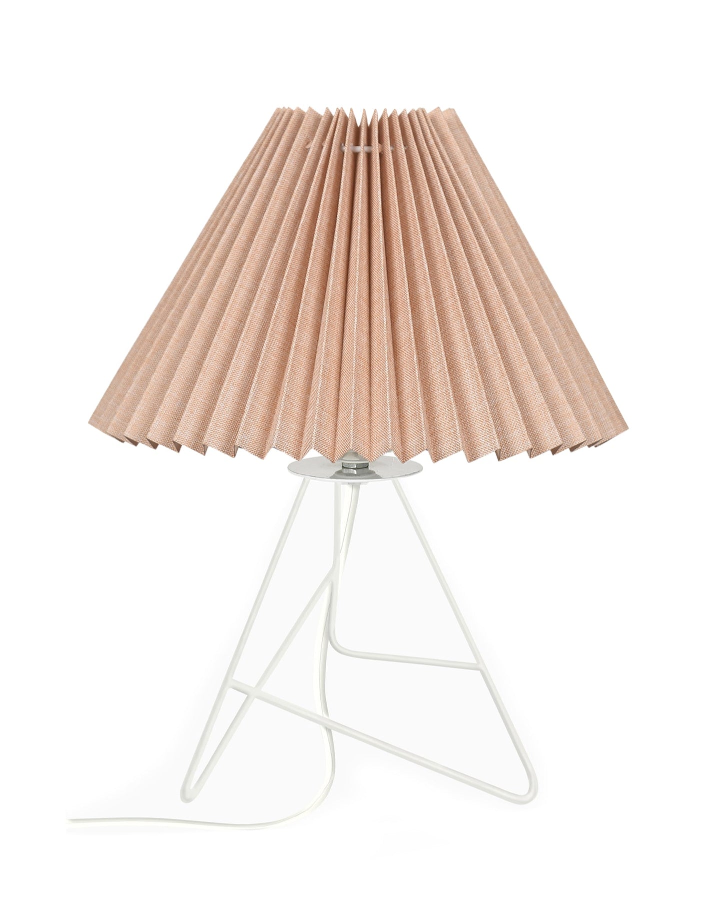 Retro Down to the Wire Metal Table Lamp with Fabric Shade, Bedside Lamp Gift Housewarming Home Living Room, Pleated shade