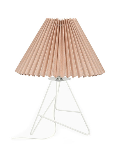 Retro Down to the Wire Metal Table Lamp with Fabric Shade, Bedside Lamp Gift Housewarming Home Living Room, Pleated shade