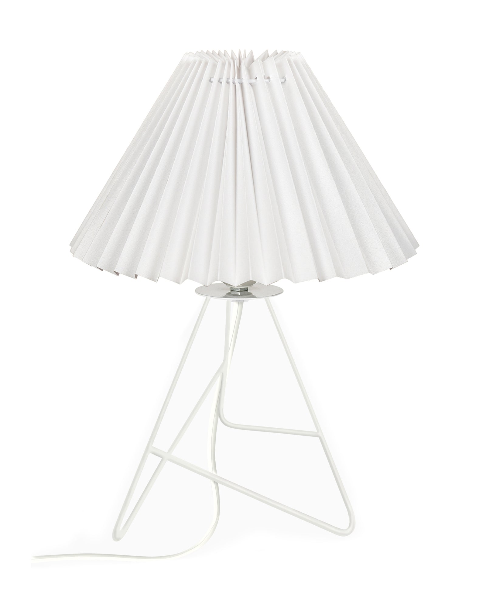 Retro Down to the Wire Metal Table Lamp with Fabric Shade, Bedside Lamp Gift Housewarming Home Living Room, Pleated shade