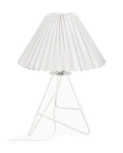 Retro Down to the Wire Metal Table Lamp with Fabric Shade, Bedside Lamp Gift Housewarming Home Living Room, Pleated shade