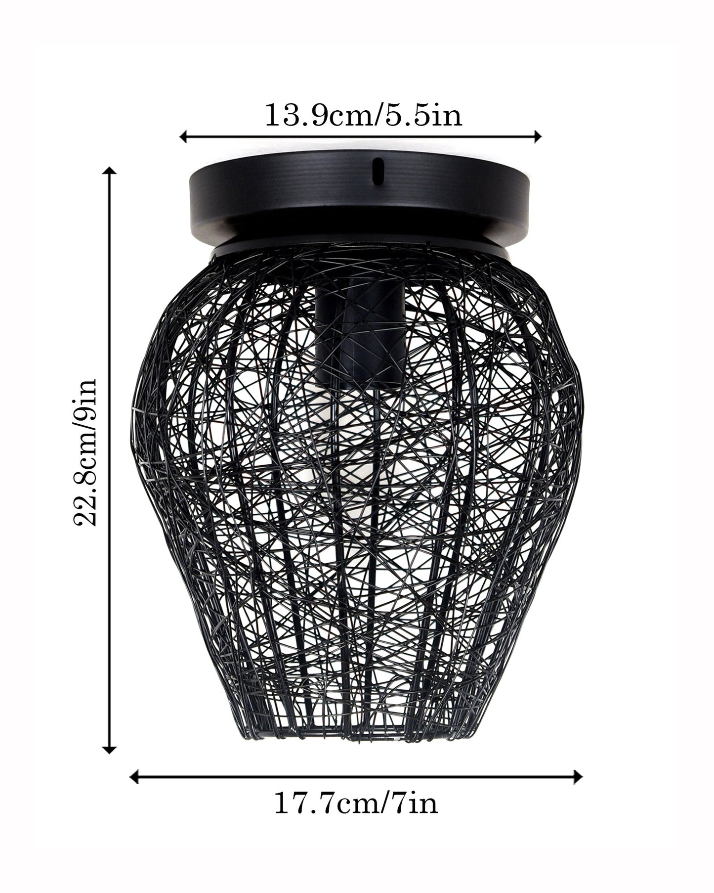 Modern Farmhouse Semi Flush Mount Ceiling Light Black Hallway Light Fixture Ceiling Hung, Antique Golden, Black Cone Shade