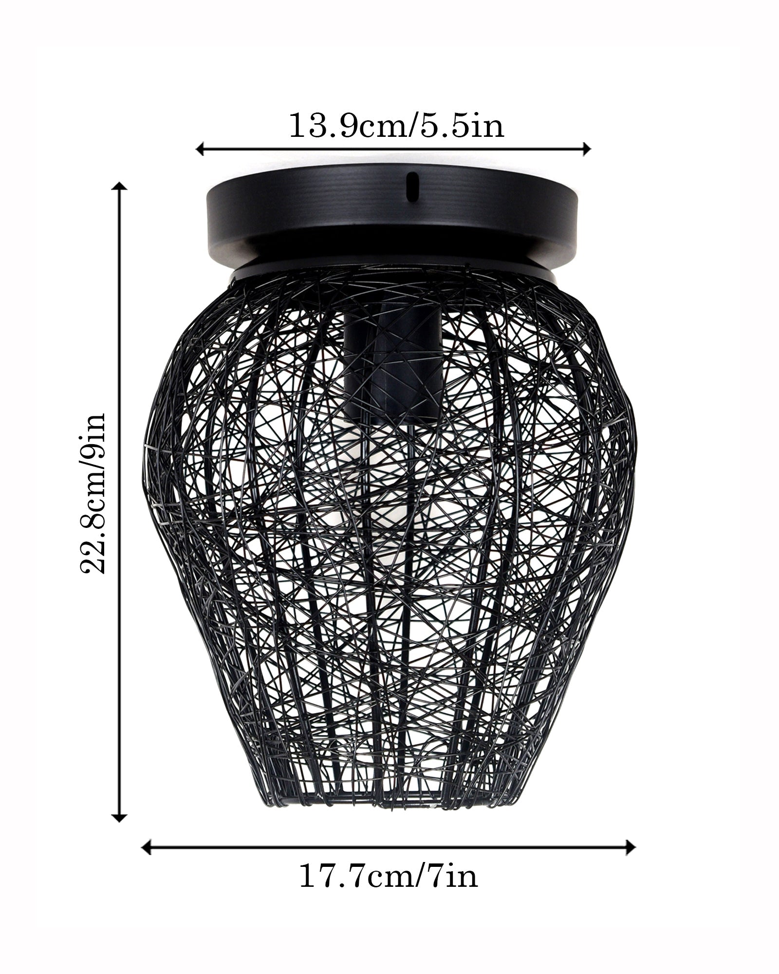 Modern Farmhouse Semi Flush Mount Ceiling Light Black Hallway Light Fixture Ceiling Hung, Antique Golden, Black Cone Shade