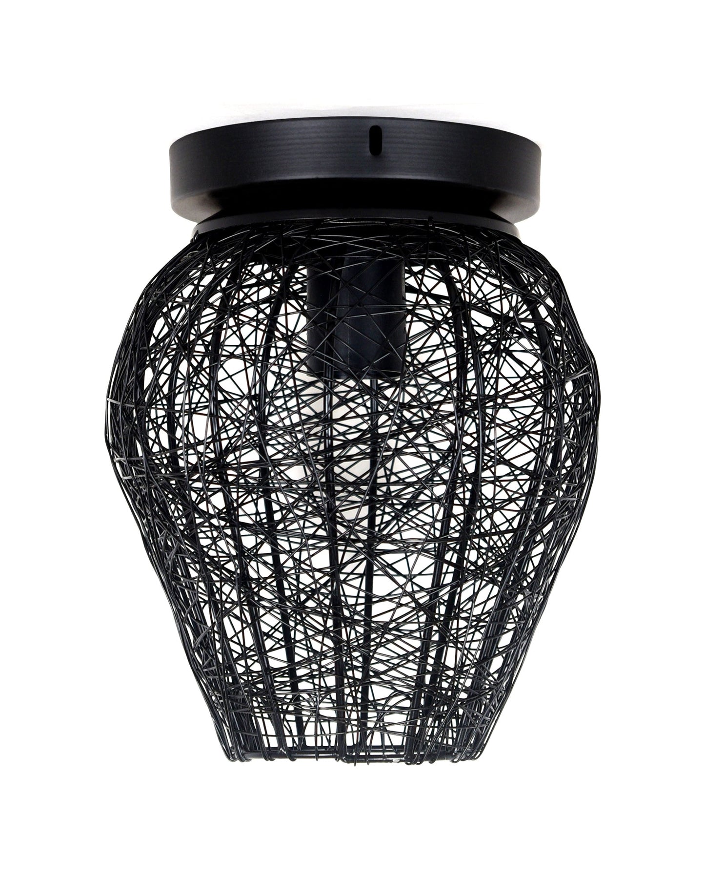 Modern Farmhouse Semi Flush Mount Ceiling Light Black Hallway Light Fixture Ceiling Hung, Antique Golden, Black Cone Shade