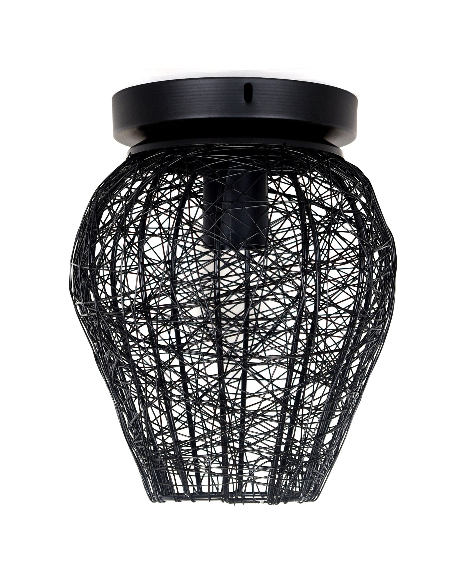 Modern Farmhouse Semi Flush Mount Ceiling Light Black Hallway Light Fixture Ceiling Hung, Antique Golden, Black Cone Shade