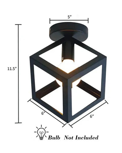 Modern Farmhouse Semi Flush Mount Ceiling Light Black Hallway Light Fixture Ceiling Hung, Antique Golden, Black Cone Shade