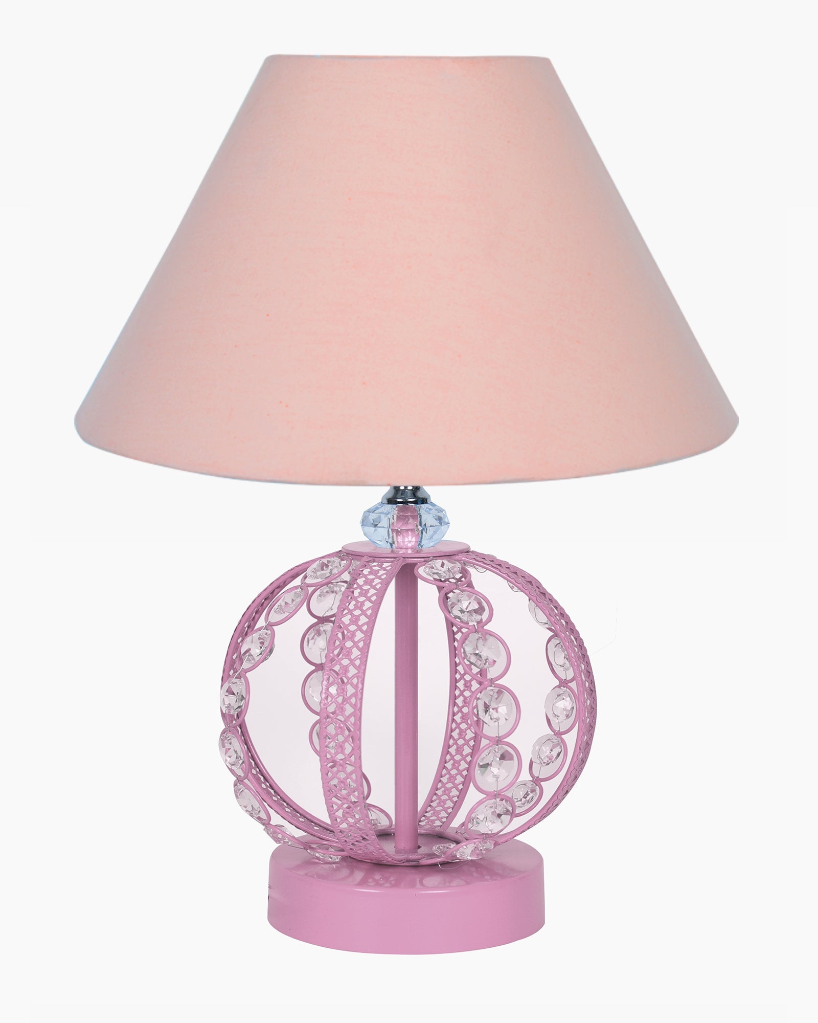 Modern Round Small Crystal Table Lamp,Contemporary Bedroom Bedside Nightstand Lamp,Desk Globe Lamp for Living Room Girls Kids Room, Sphere, White Pleated