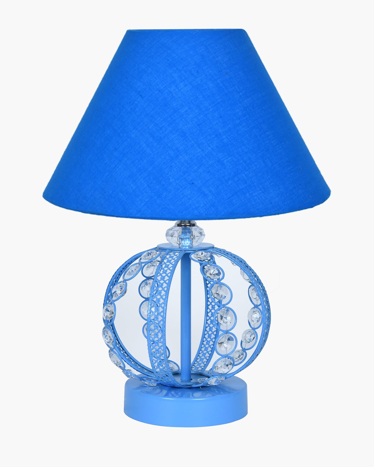 Modern Round Small Crystal Table Lamp,Contemporary Bedroom Bedside Nightstand Lamp,Desk Globe Lamp for Living Room Girls Kids Room, Sphere, White Pleated