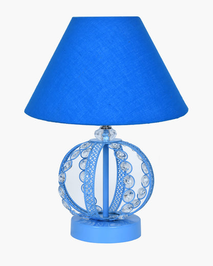 Modern Round Small Crystal Table Lamp,Contemporary Bedroom Bedside Nightstand Lamp,Desk Globe Lamp for Living Room Girls Kids Room, Sphere, White Pleated