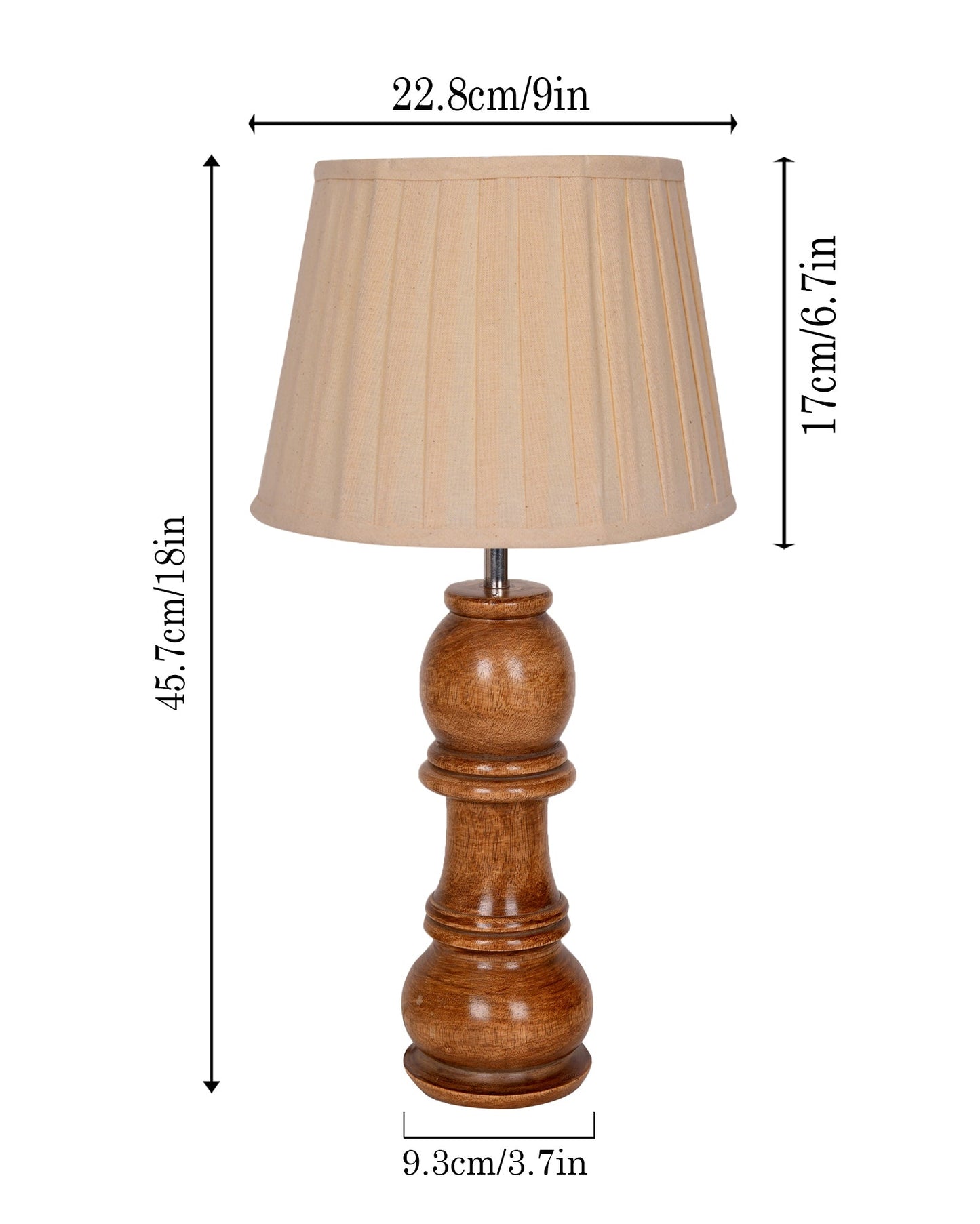 Chess Decorative Bedside Table Desk Lamp Linen Frilled Shade for Décor, Accent Light, Gameroom, Kids', Living Room, Bedroom, Handmade Wooden, Bishop