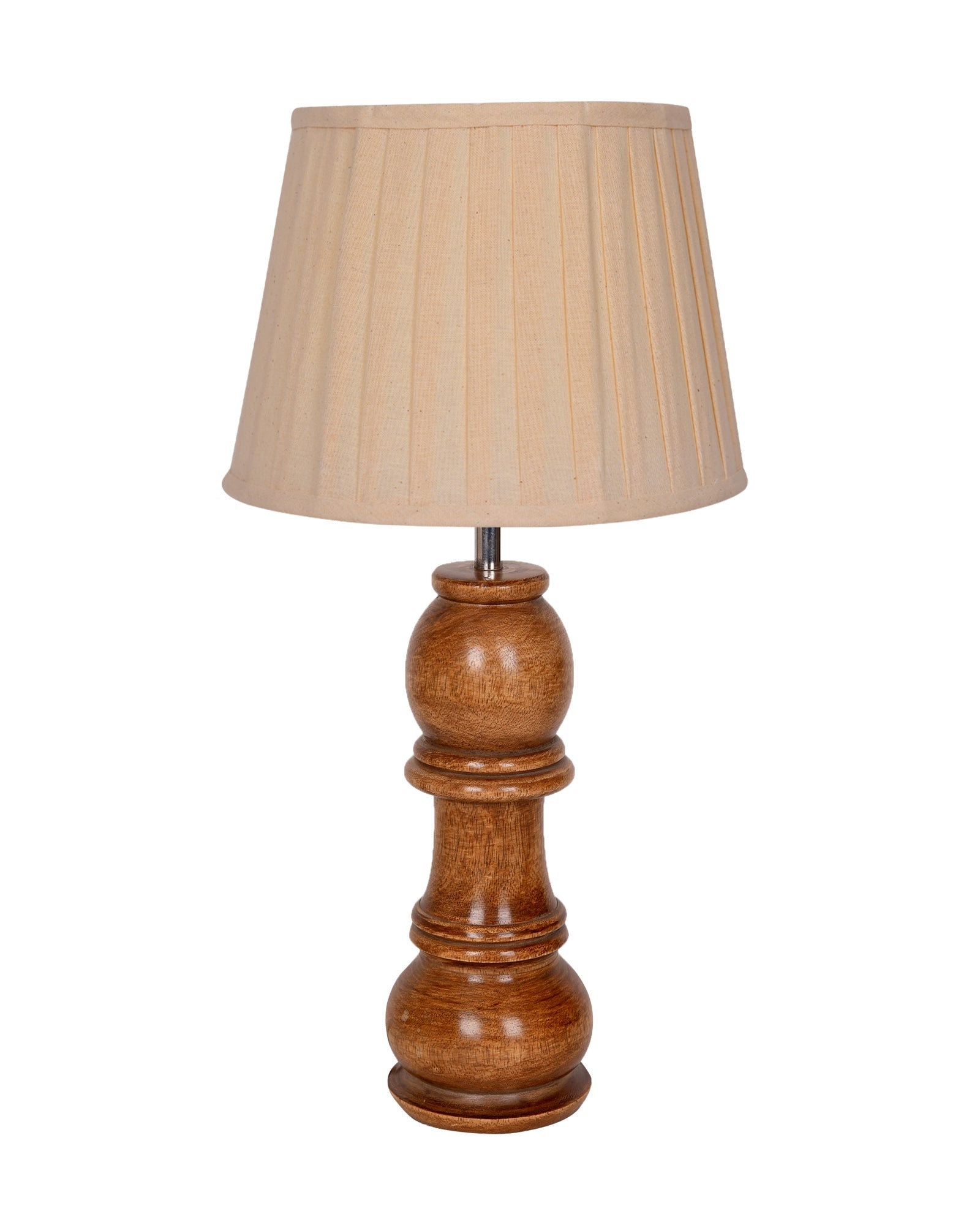 Chess Decorative Bedside Table Desk Lamp Linen Frilled Shade for Décor, Accent Light, Gameroom, Kids', Living Room, Bedroom, Handmade Wooden, Bishop
