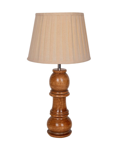 Chess Decorative Bedside Table Desk Lamp Linen Frilled Shade for Décor, Accent Light, Gameroom, Kids', Living Room, Bedroom, Handmade Wooden, Bishop