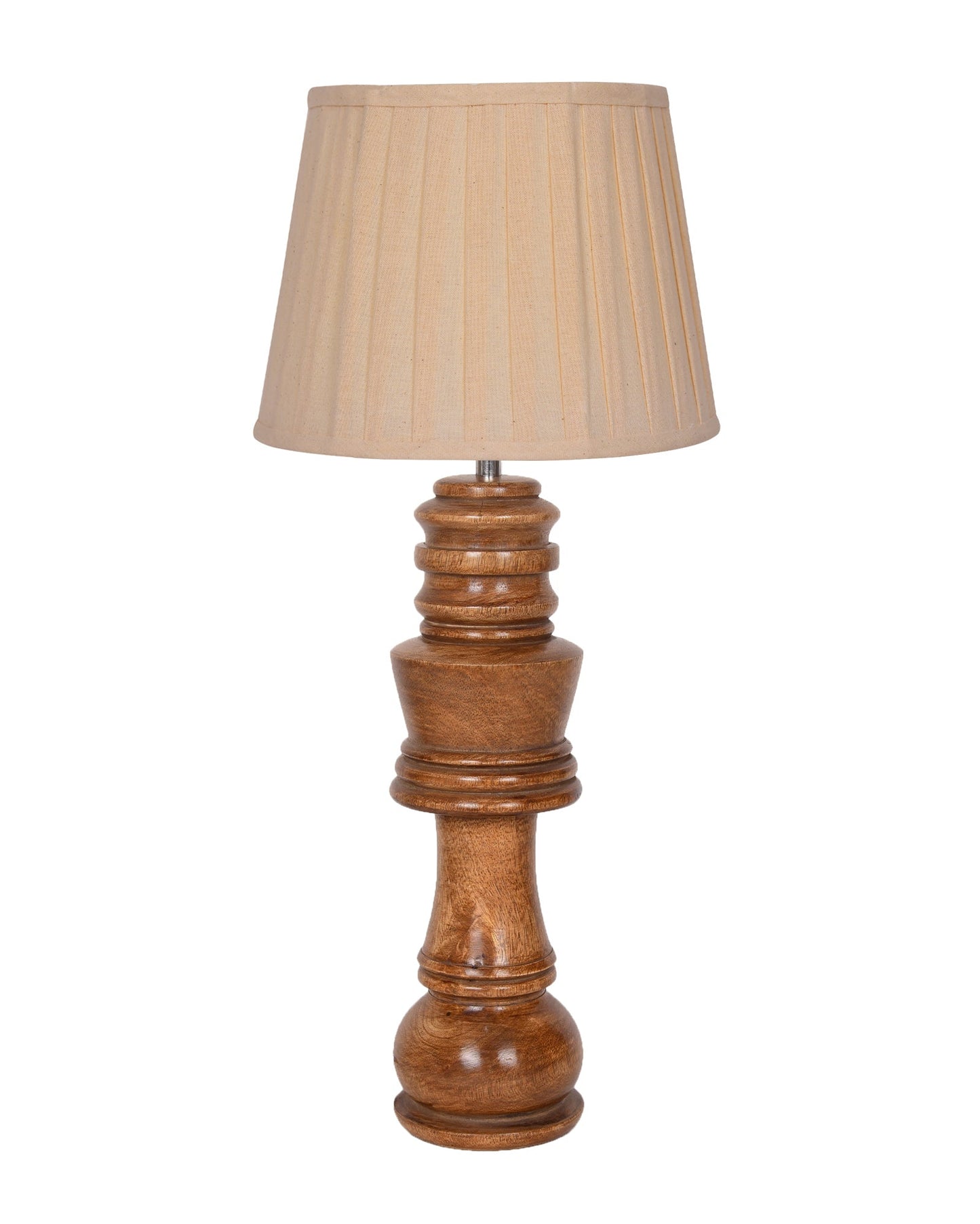 Chess Decorative Bedside Table Desk Lamp Linen Frilled Shade for Décor, Accent Light, Gameroom, Kids', Living Room, Bedroom, Handmade Wooden, Bishop