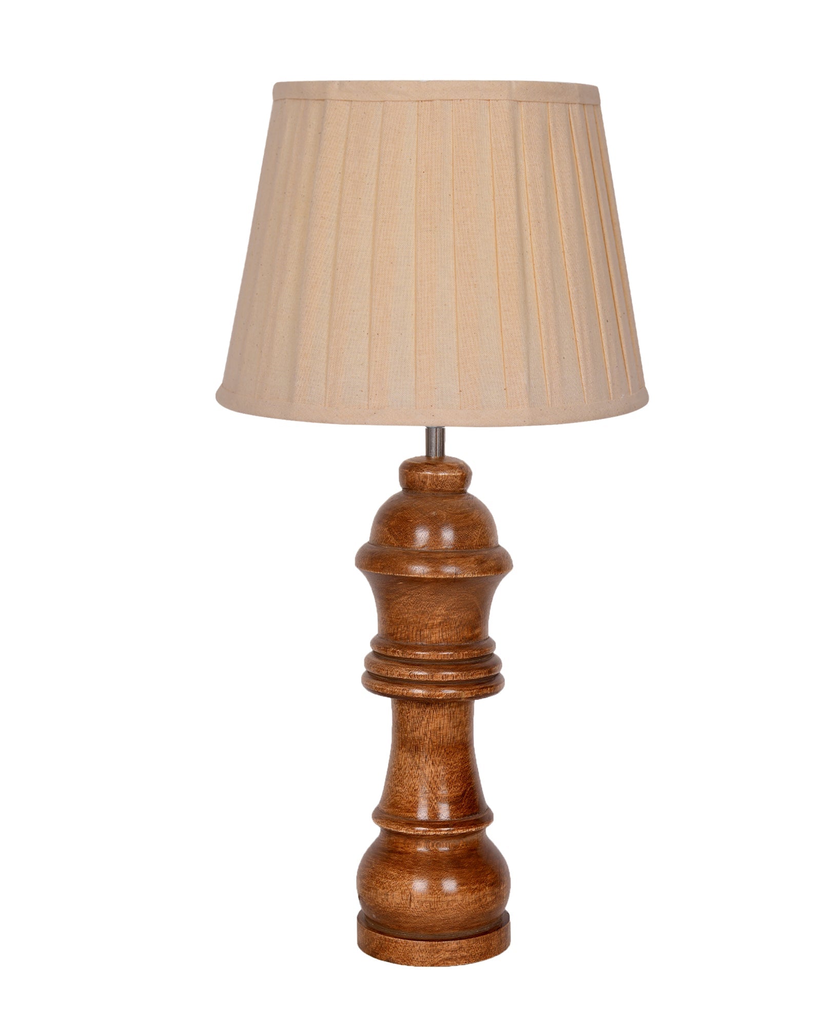 Chess Decorative Bedside Table Desk Lamp Linen Frilled Shade for Décor, Accent Light, Gameroom, Kids', Living Room, Bedroom, Handmade Wooden, Bishop