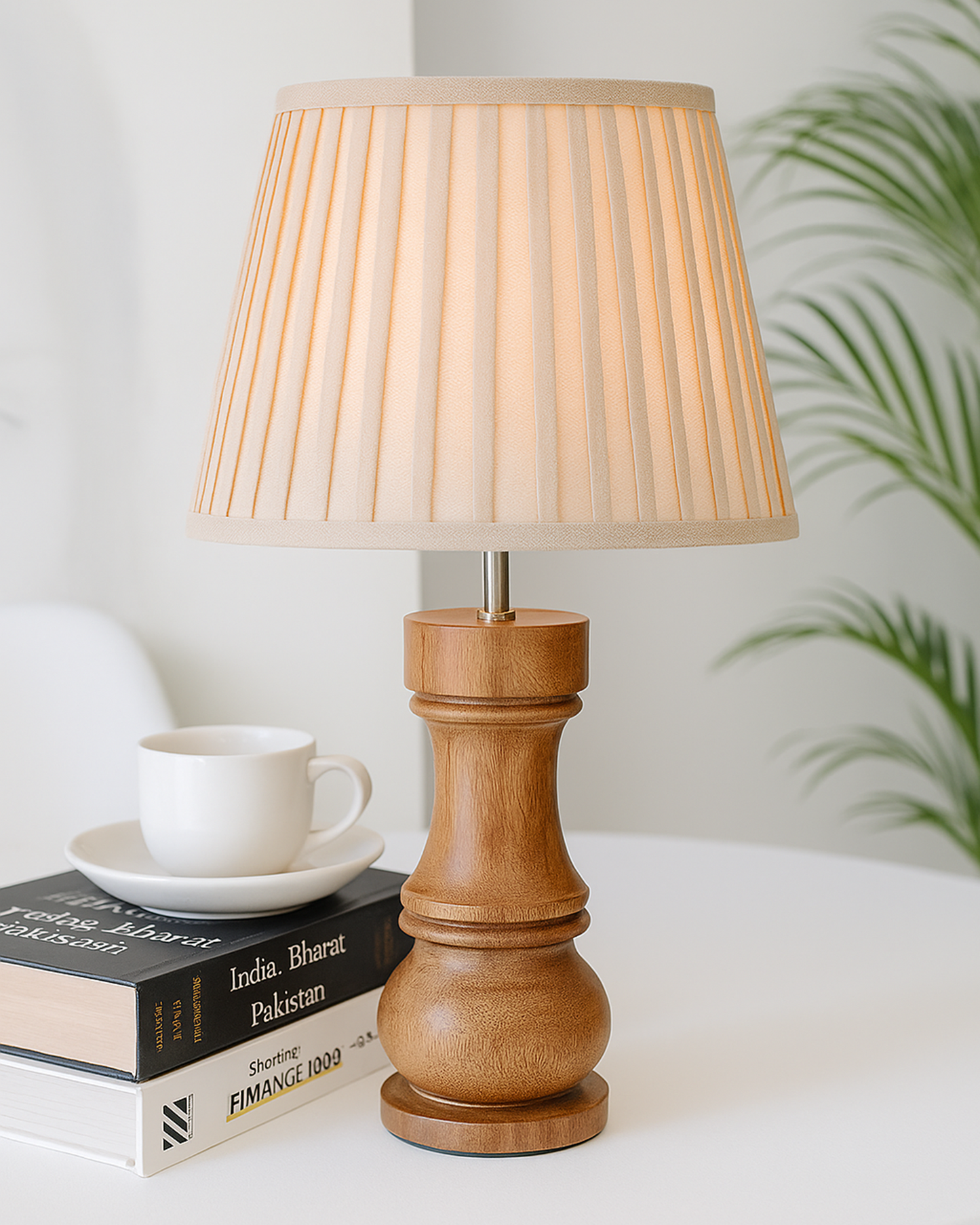 Chess Decorative Bedside Table Desk Lamp Linen Frilled Shade for Décor, Accent Light, Gameroom, Kids', Living Room, Bedroom, Handmade Wooden, Bishop