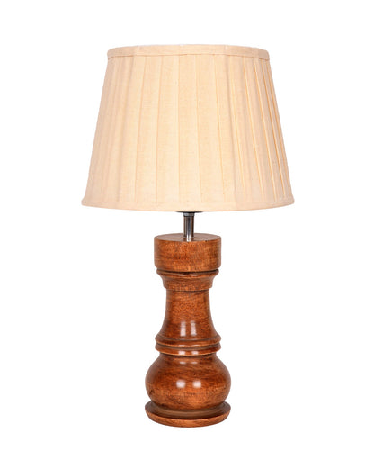 Chess Decorative Bedside Table Desk Lamp Linen Frilled Shade for Décor, Accent Light, Gameroom, Kids', Living Room, Bedroom, Handmade Wooden, Bishop