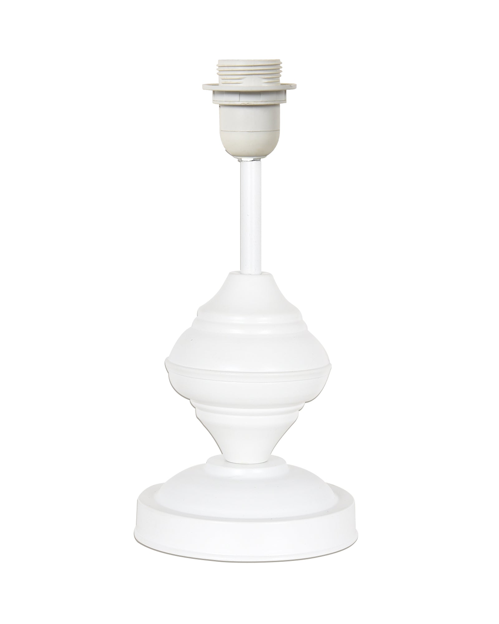 Farmhouse Matt Table Lamp for Bedroom, White Modern Bedside Lamps for Living Room, Rustic Table Light for Night Stands, Dorm, Office, Home Décor Fabric Shade, E27 holder, Urn, Iris Cone