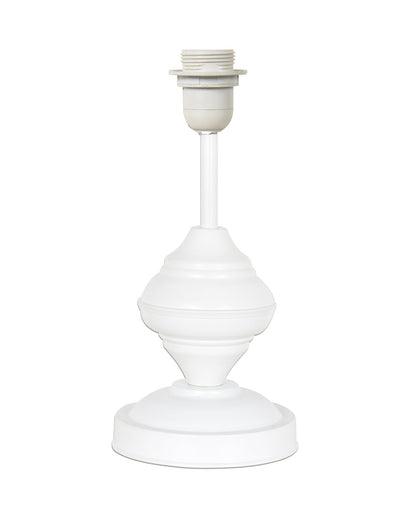 Farmhouse Matt Table Lamp for Bedroom, White Modern Bedside Lamps for Living Room, Rustic Table Light for Night Stands, Dorm, Office, Home Décor Fabric Shade, E27 holder, Urn, Iris Cone