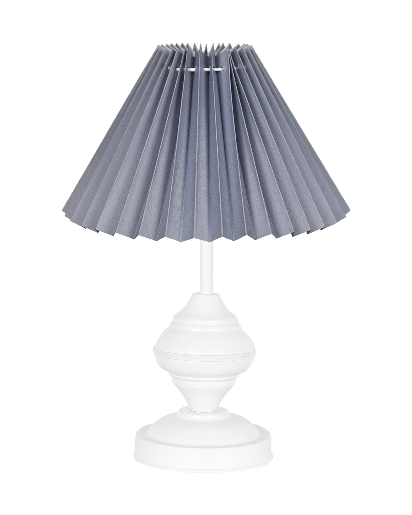 Farmhouse Matt Table Lamp for Bedroom, White Modern Bedside Lamps for Living Room, Rustic Table Light for Night Stands, Dorm, Office, Home Décor Fabric Shade, E27 holder, Urn, Iris Cone