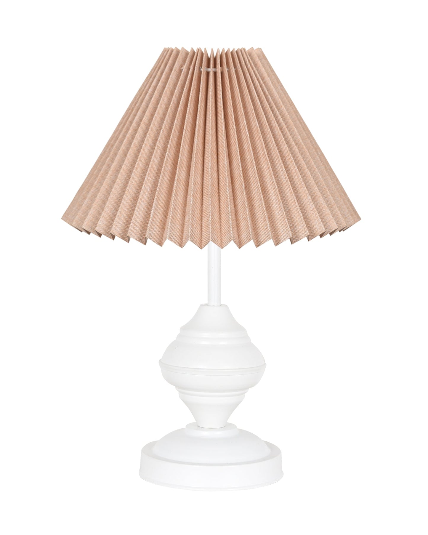 Farmhouse Matt Table Lamp for Bedroom, White Modern Bedside Lamps for Living Room, Rustic Table Light for Night Stands, Dorm, Office, Home Décor Fabric Shade, E27 holder, Urn, Iris Cone