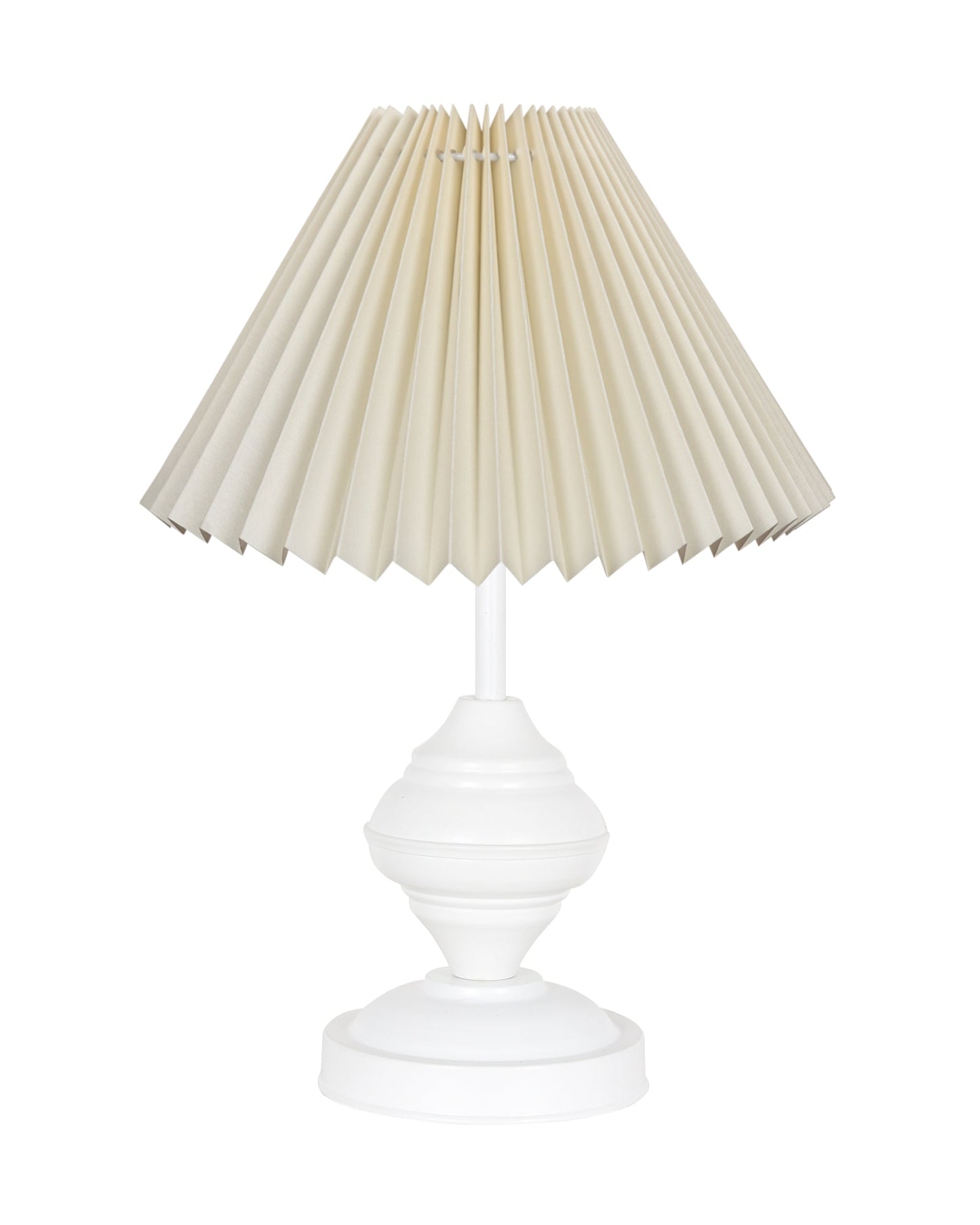 Farmhouse Matt Table Lamp for Bedroom, White Modern Bedside Lamps for Living Room, Rustic Table Light for Night Stands, Dorm, Office, Home Décor Fabric Shade, E27 holder, Urn, Iris Cone