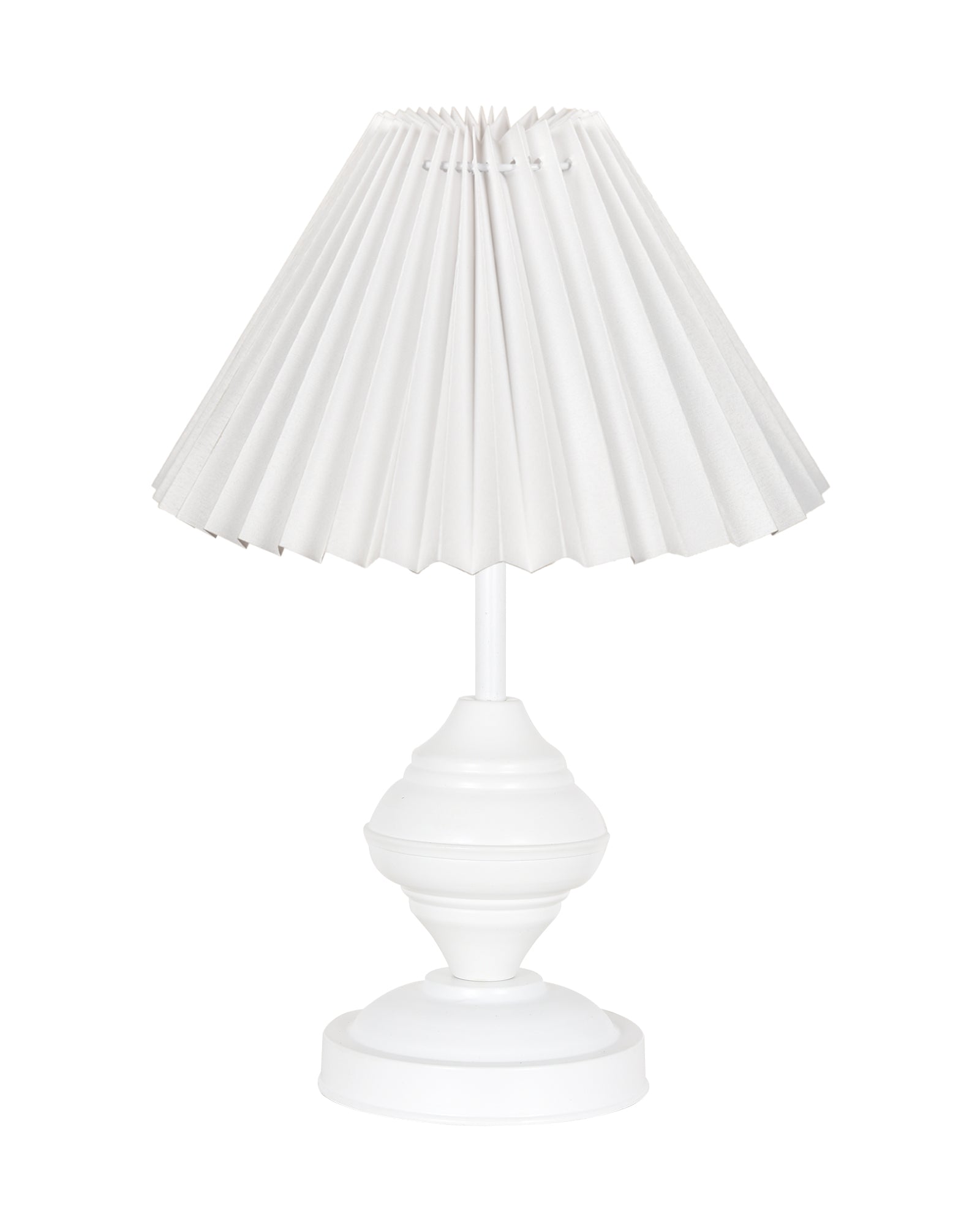 Farmhouse Matt Table Lamp for Bedroom, White Modern Bedside Lamps for Living Room, Rustic Table Light for Night Stands, Dorm, Office, Home Décor Fabric Shade, E27 holder, Urn, Iris Cone