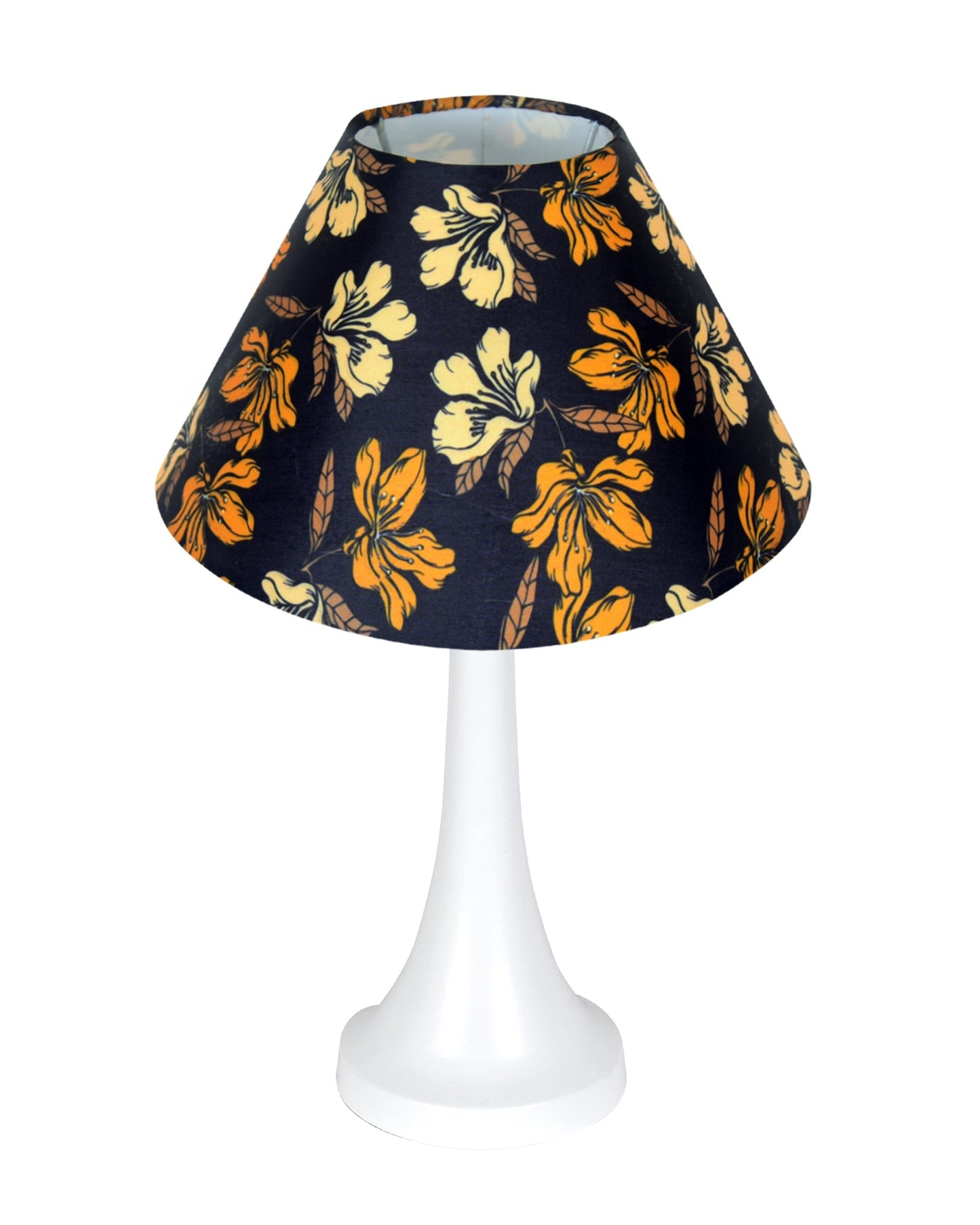 Farmhouse Matt Table Lamp for Bedroom, White Modern Bedside Lamps for Living Room, Rustic Table Light for Night Stands, Dorm, Office, Home Décor Fabric Shade, E27 holder, Cone, Iris Cone