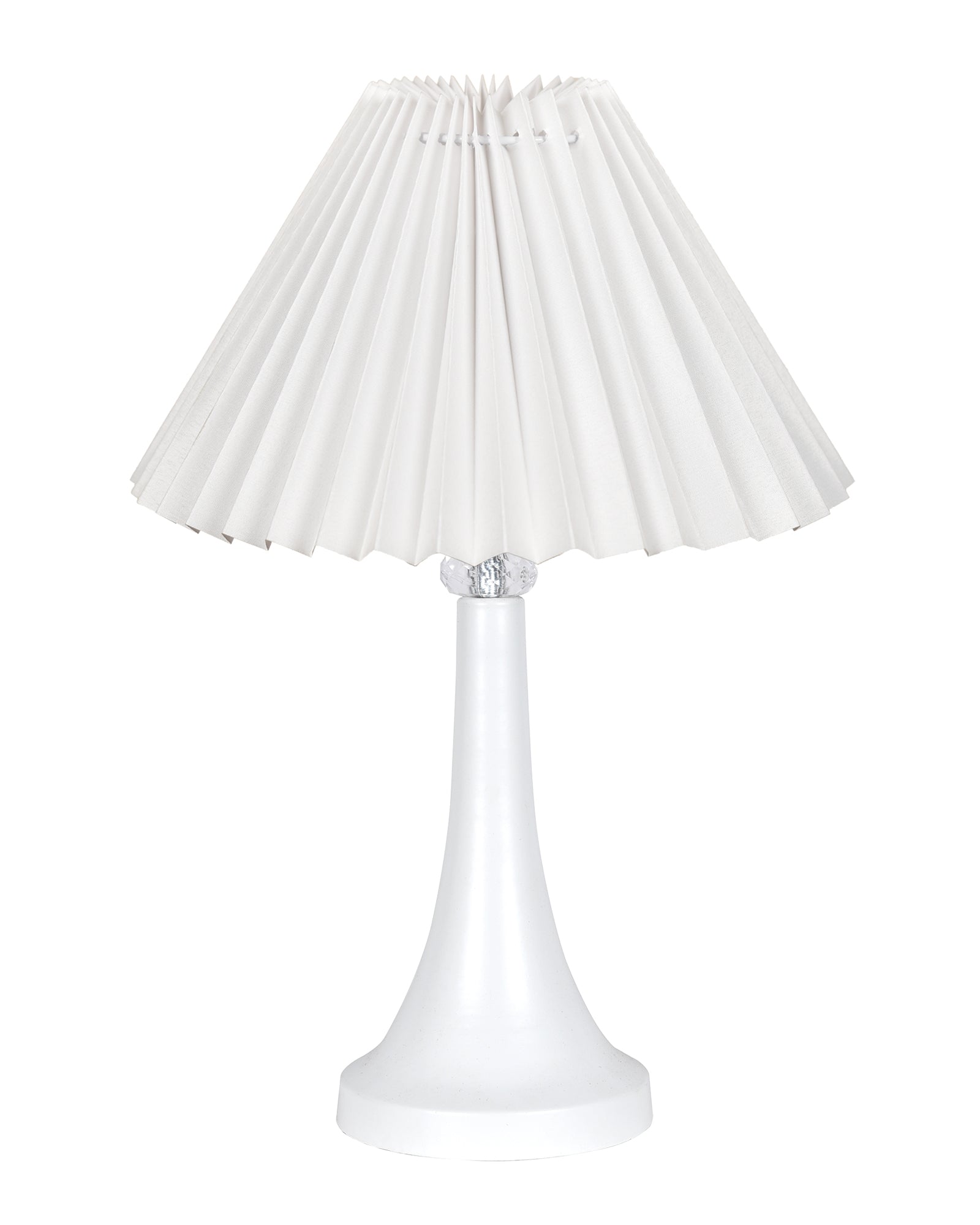 Farmhouse Matt Table Lamp for Bedroom, White Modern Bedside Lamps for Living Room, Rustic Table Light for Night Stands, Dorm, Office, Home Décor Fabric Shade, E27 holder, Cone, Iris Cone