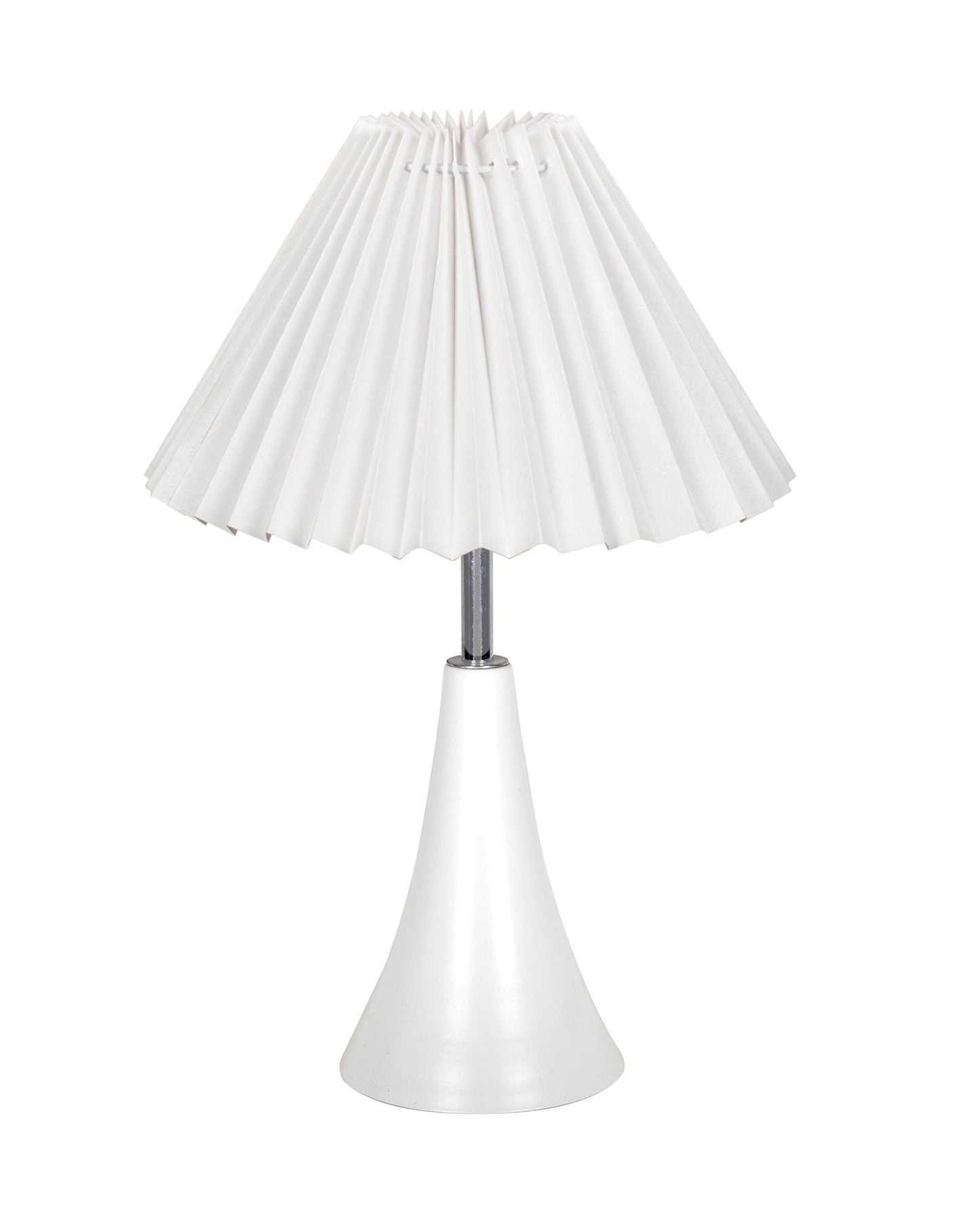 Farmhouse Matt Table Lamp for Bedroom, White Modern Bedside Lamps for Living Room, Rustic Table Light for Night Stands, Dorm, Office, Home Décor Fabric Shade, E27 holder, Inverto, Iris Cone