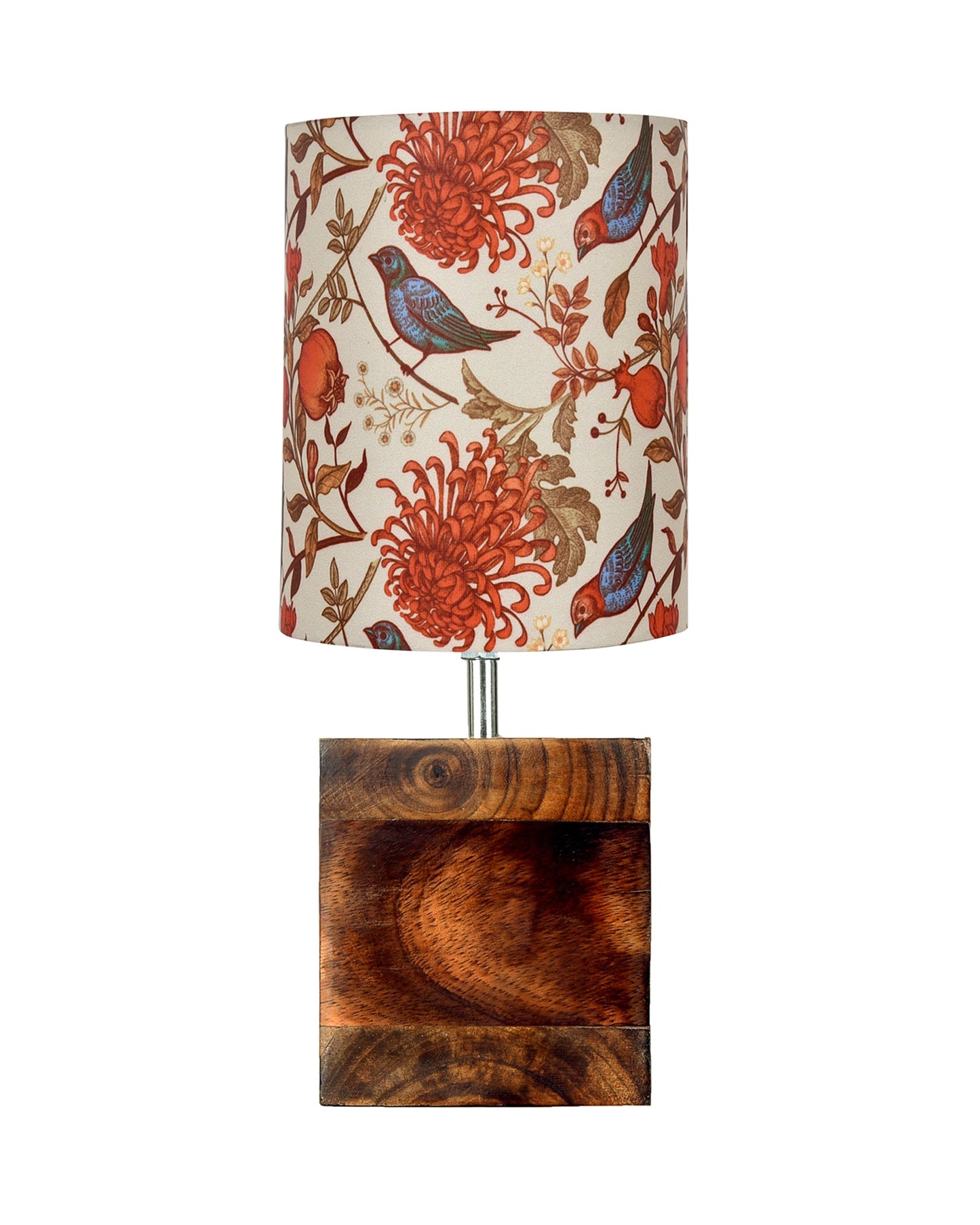 Modern Zen Wooden Lampshade Nightstand Lamps, Antique Base E27 Creative Reading Bedside Lamps Ideal for Bedroom, Cube, Bird Cylinder
