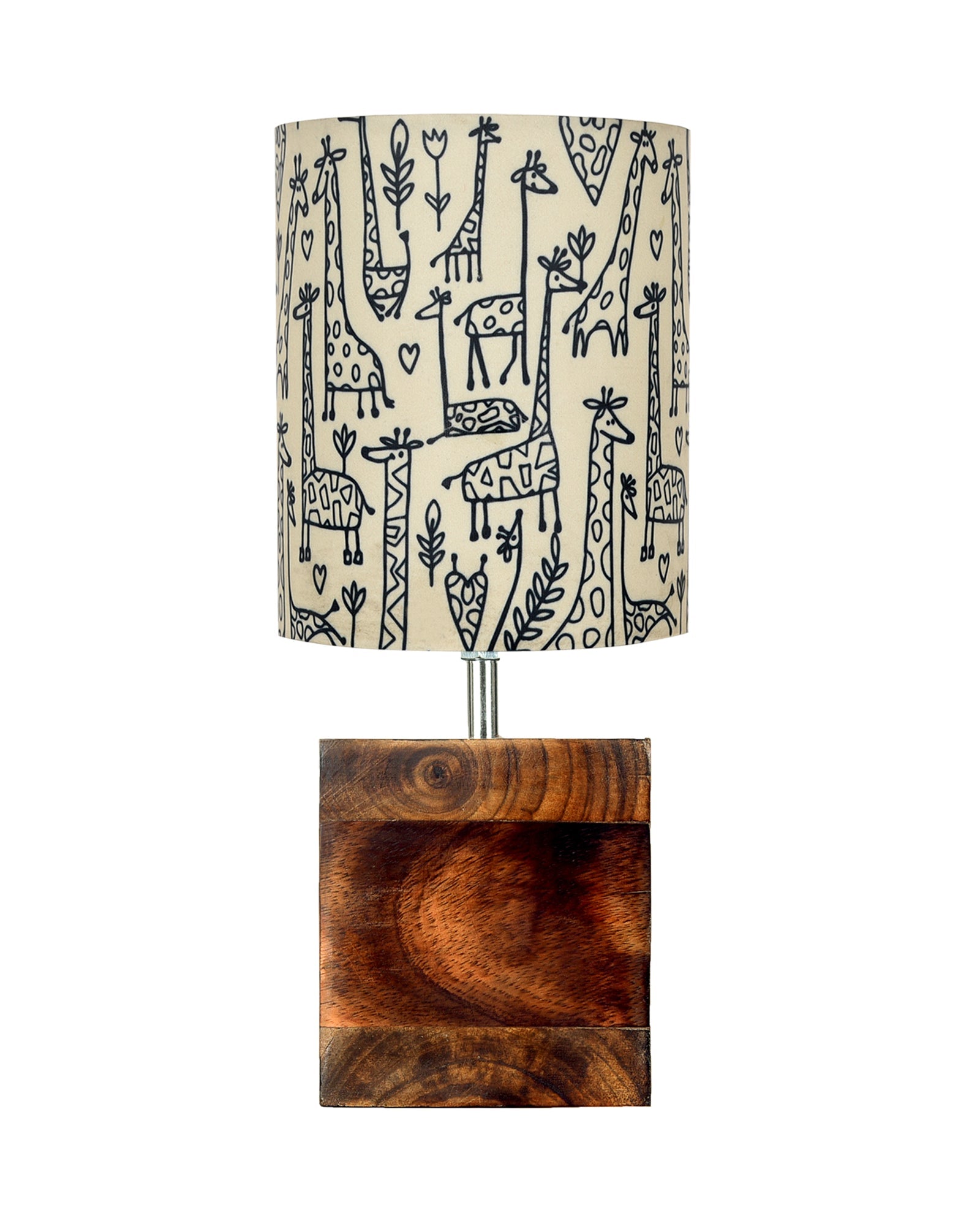Modern Zen Wooden Lampshade Nightstand Lamps, Antique Base E27 Creative Reading Bedside Lamps Ideal for Bedroom, Cube, Bird Cylinder