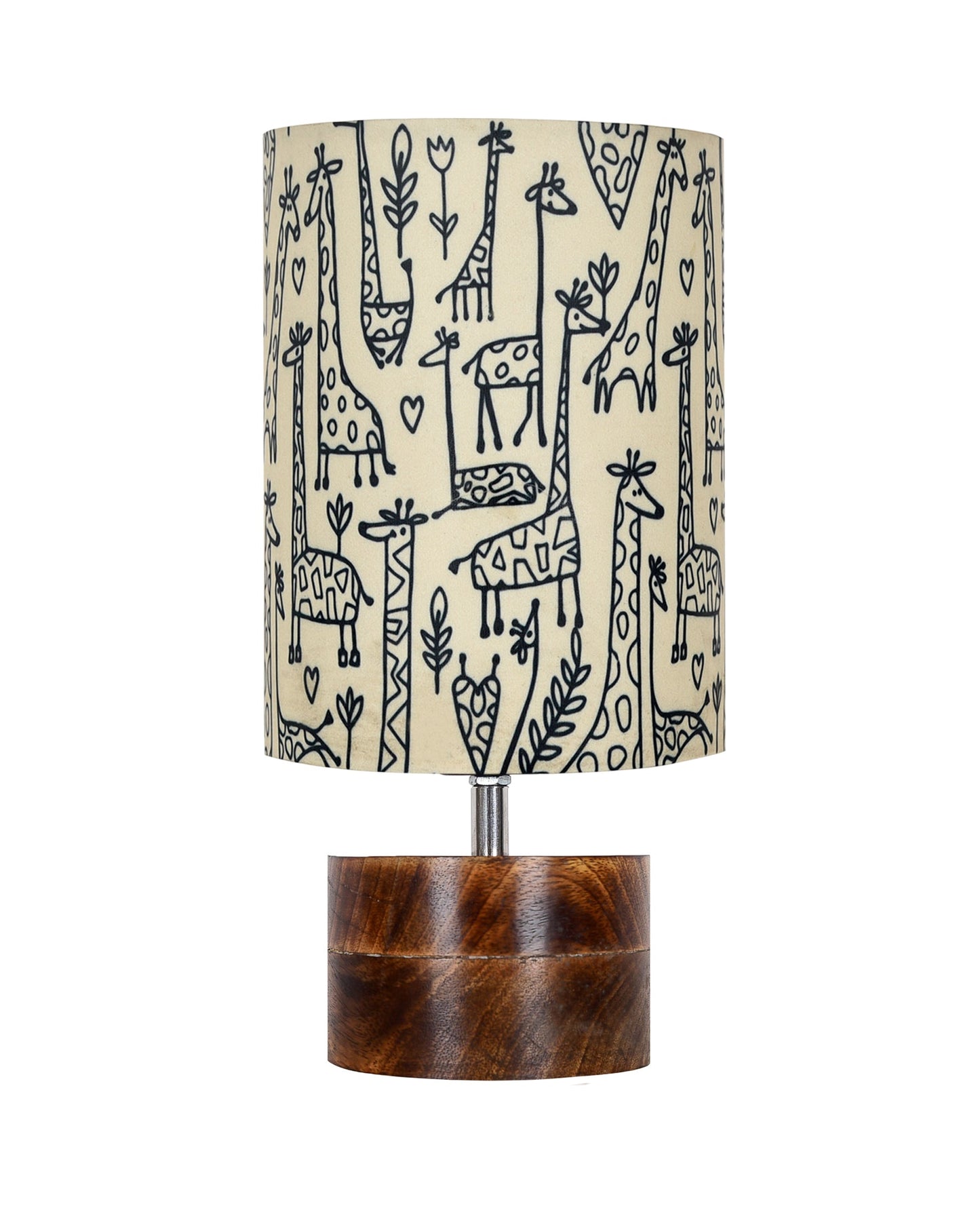 Modern Zen Wooden Lampshade Nightstand Lamps, Antique Base E27 Creative Reading Bedside Lamps Ideal for Bedroom, Rustic Cylinder, Bird Cylinder