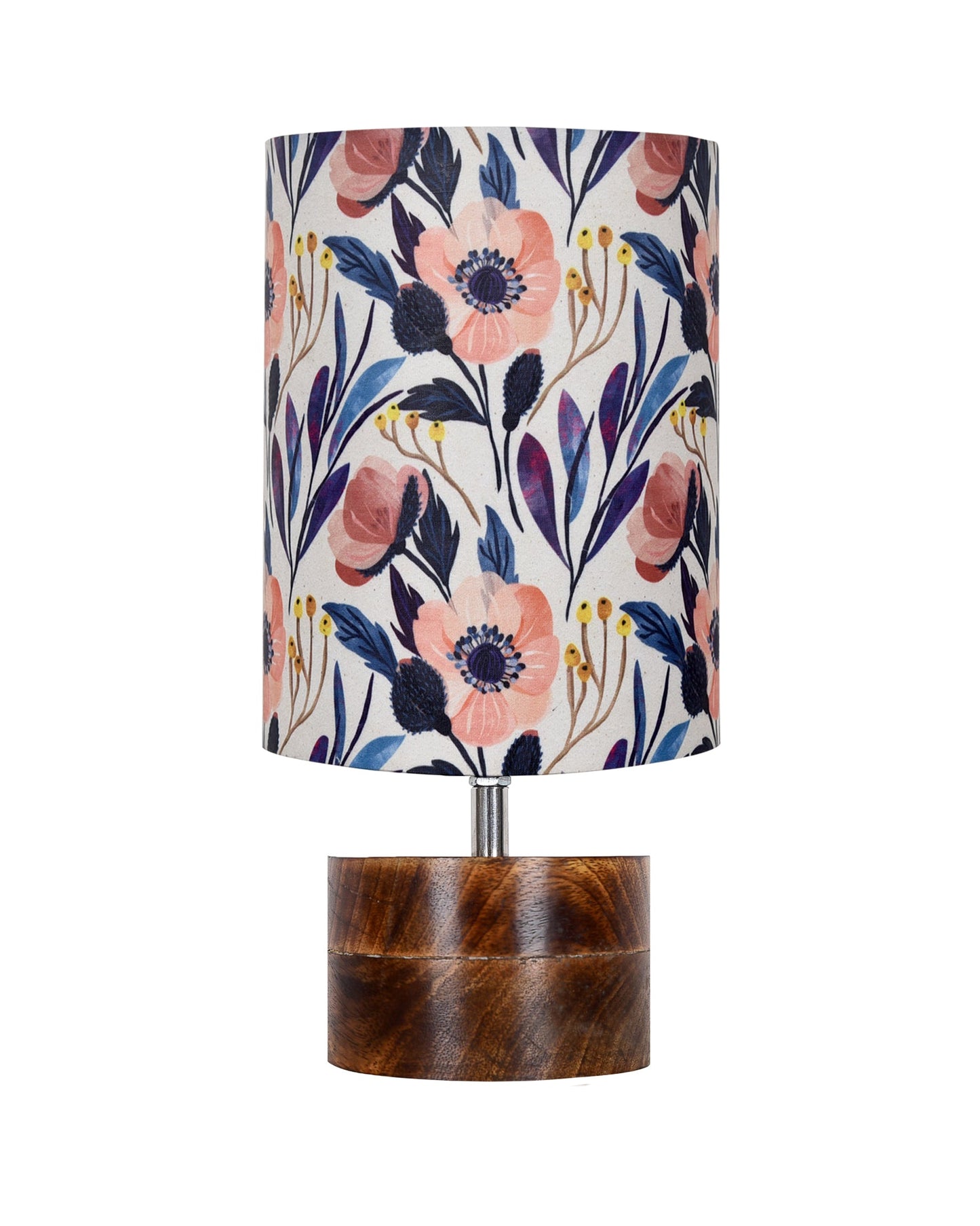 Modern Zen Wooden Lampshade Nightstand Lamps, Antique Base E27 Creative Reading Bedside Lamps Ideal for Bedroom, Rustic Cylinder, Bird Cylinder