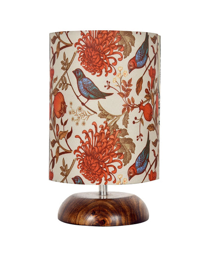 Modern Zen Wooden Lampshade Nightstand Lamps, Antique Base E27 Creative Reading Bedside Lamps Ideal for Bedroom, Pebble, Bird Cylinder