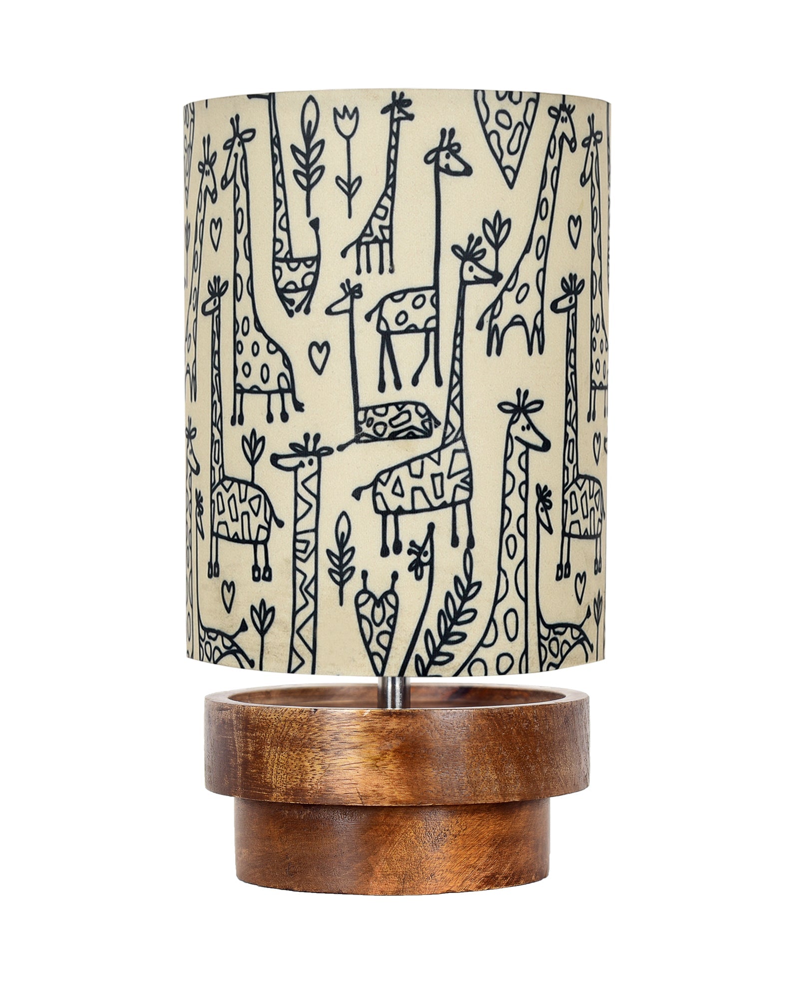 Modern Zen Wooden Lampshade Nightstand Lamps, Antique Base E27 Creative Reading Bedside Lamps Ideal for Bedroom, Concentric, Bird Cylinder