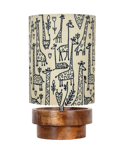 Modern Zen Wooden Lampshade Nightstand Lamps, Antique Base E27 Creative Reading Bedside Lamps Ideal for Bedroom, Concentric, Bird Cylinder