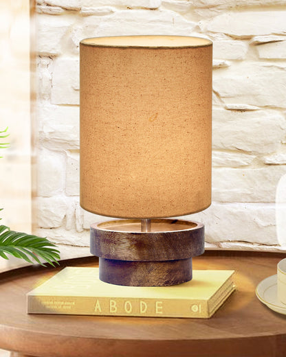 Modern Zen Wooden Lampshade Nightstand Lamps, Antique Base E27 Creative Reading Bedside Lamps Ideal for Bedroom, Concentric, Bird Cylinder