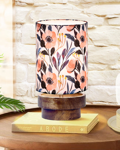 Modern Zen Wooden Lampshade Nightstand Lamps, Antique Base E27 Creative Reading Bedside Lamps Ideal for Bedroom, Concentric, Bird Cylinder